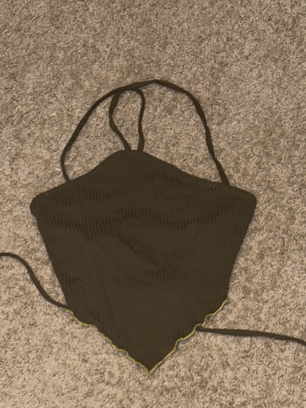 wild fable Black Scalloped-Hem Bandeau Scarf Top
